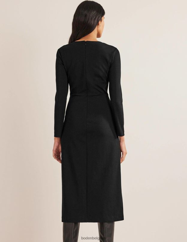 femmes Boden noir robe en jersey froncée sur le côté vêtements Z42D01462