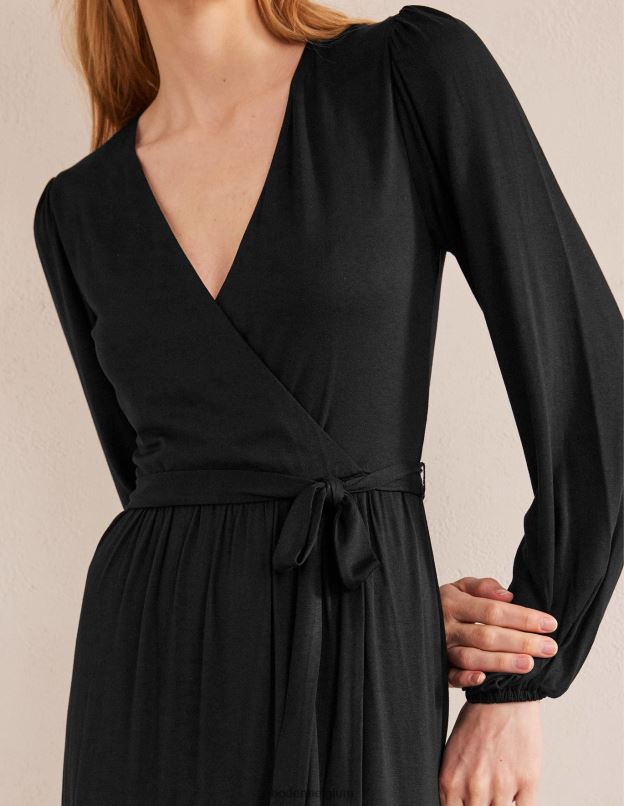 femmes Boden noir robe longue portefeuille à plusieurs niveaux vêtements Z42D01242