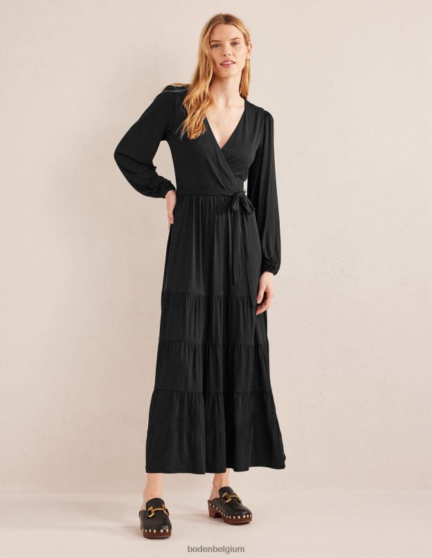 femmes Boden noir robe longue portefeuille à plusieurs niveaux vêtements Z42D01242