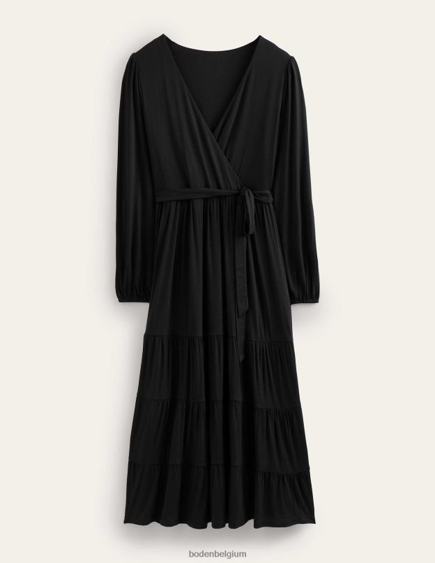 femmes Boden noir robe longue portefeuille à plusieurs niveaux vêtements Z42D01242