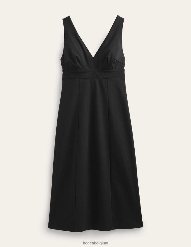femmes Boden noir robe midi en jersey à bretelles au dos vêtements Z42D01338