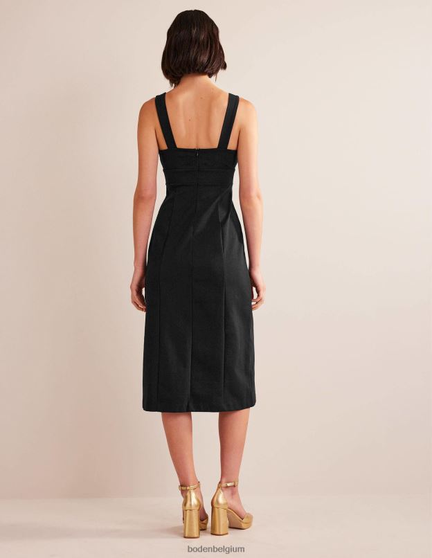 femmes Boden noir robe midi en jersey à bretelles au dos vêtements Z42D01338
