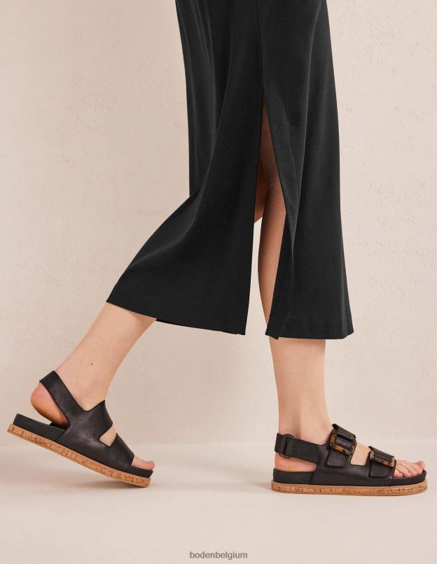 femmes Boden noir robe t-shirt mi-longue en jersey vêtements Z42D02256