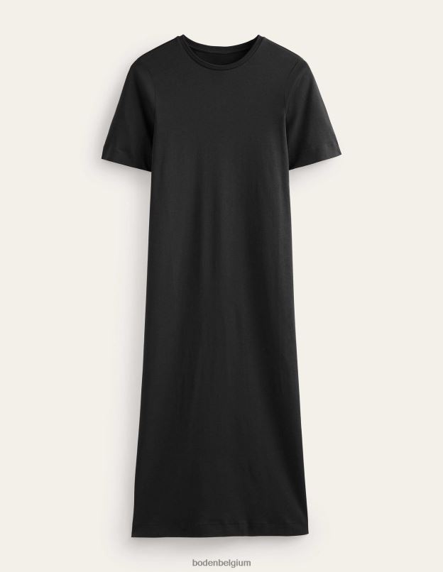 femmes Boden noir robe t-shirt mi-longue en jersey vêtements Z42D02256