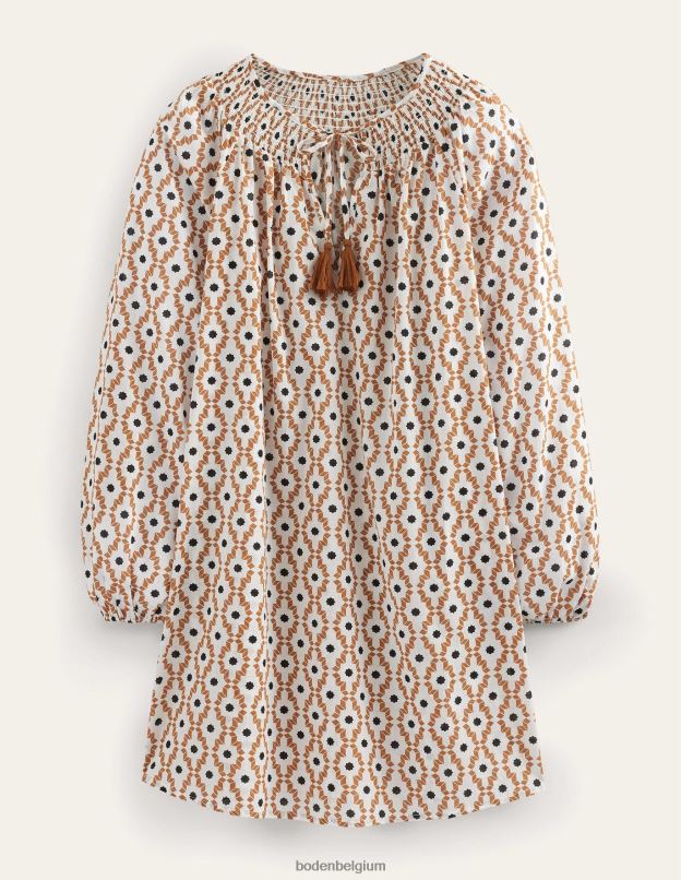 femmes Boden noix de cajou et transe géo caftan de plage à col smocké vêtements Z42D02142