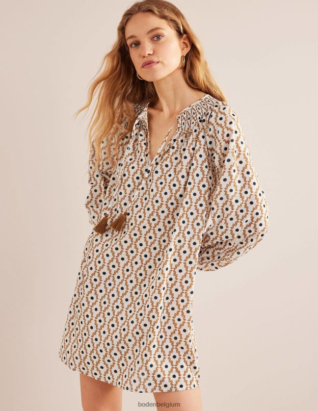 femmes Boden noix de cajou et transe géo caftan de plage à col smocké vêtements Z42D02142