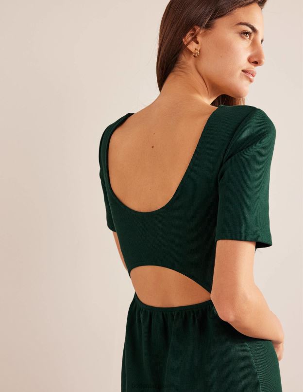 femmes Boden nuit d'émeraude robe midi en jersey côtelé à découpes vêtements Z42D0992