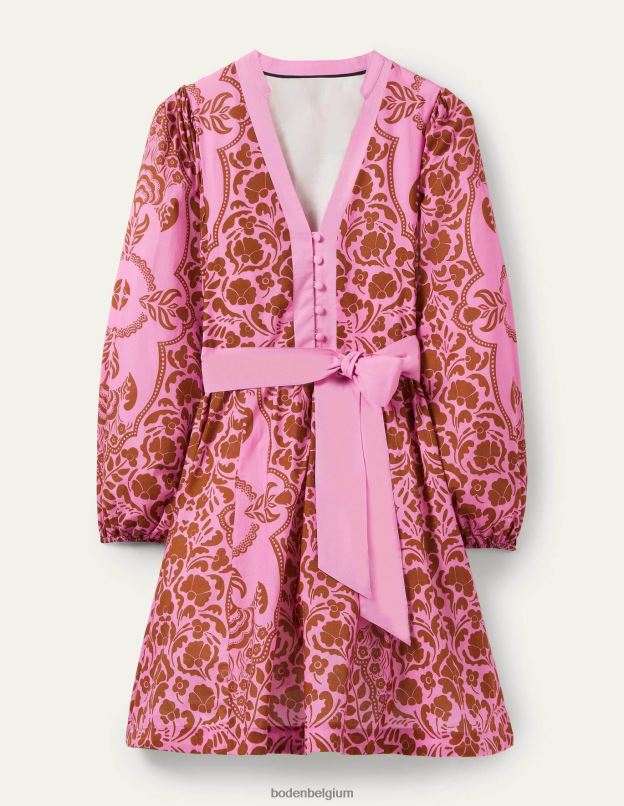 femmes Boden pétale d'orchidée et floraison de la passion robe en coton à col cranté vêtements Z42D02283