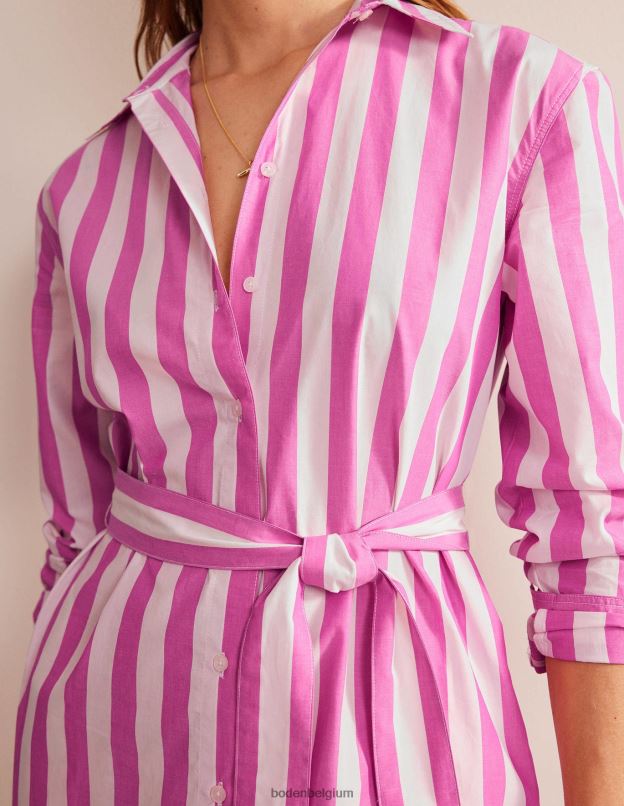 femmes Boden phlox rose et ivoire robe-chemise décontractée en coton vêtements Z42D0580