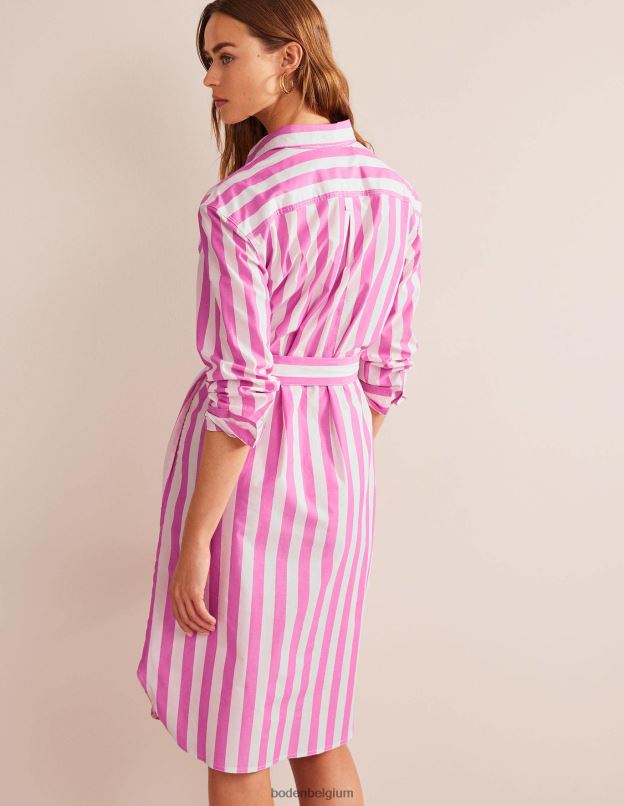femmes Boden phlox rose et ivoire robe-chemise décontractée en coton vêtements Z42D0580