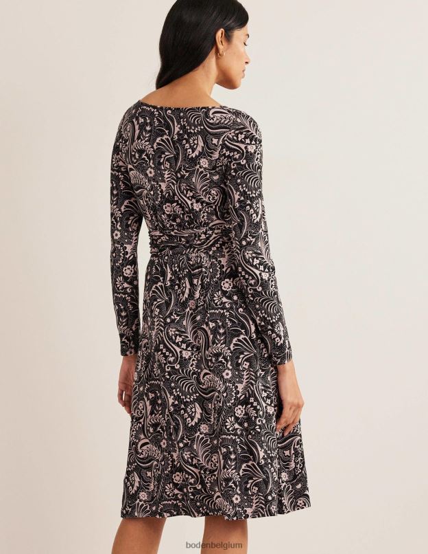 femmes Boden pois noir et cachemire robe en jersey abigail vêtements Z42D01607