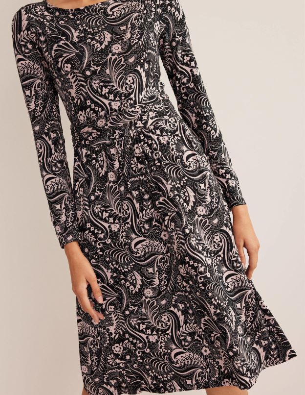 femmes Boden pois noir et cachemire robe en jersey abigail vêtements Z42D01607