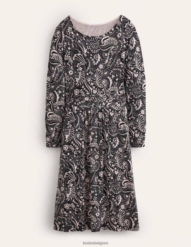 femmes Boden pois noir et cachemire robe en jersey abigail vêtements Z42D01607