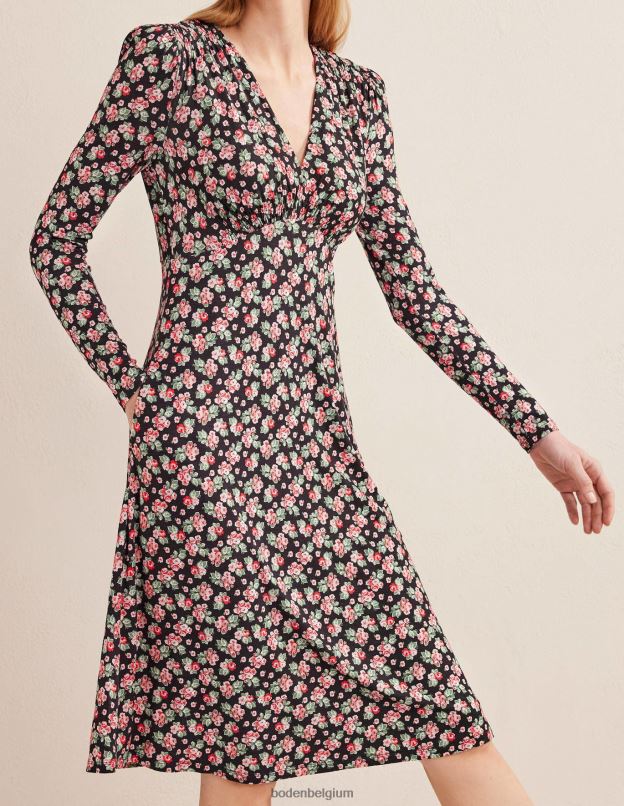 femmes Boden rose noire et diamant robe courte en jersey vêtements Z42D01603