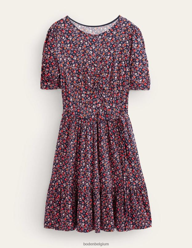 femmes Boden sorbet rose et feuillage pétale robe courte en jersey à buste froncé vêtements Z42D01240