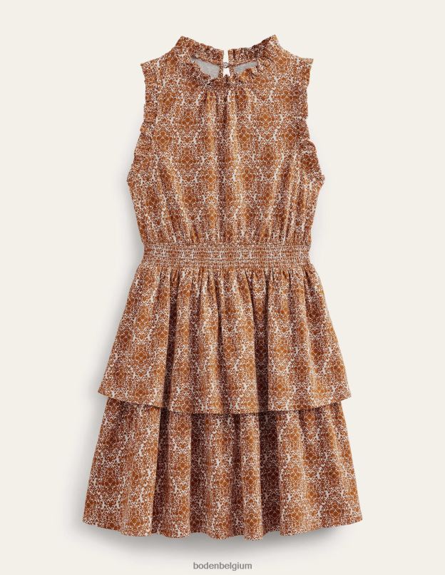 femmes Boden terrasse citrouilles et vignes robe courte en jersey à volants vêtements Z42D01404