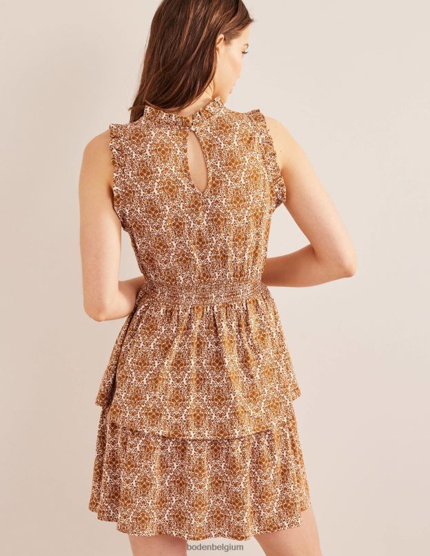 femmes Boden terrasse citrouilles et vignes robe courte en jersey à volants vêtements Z42D01404