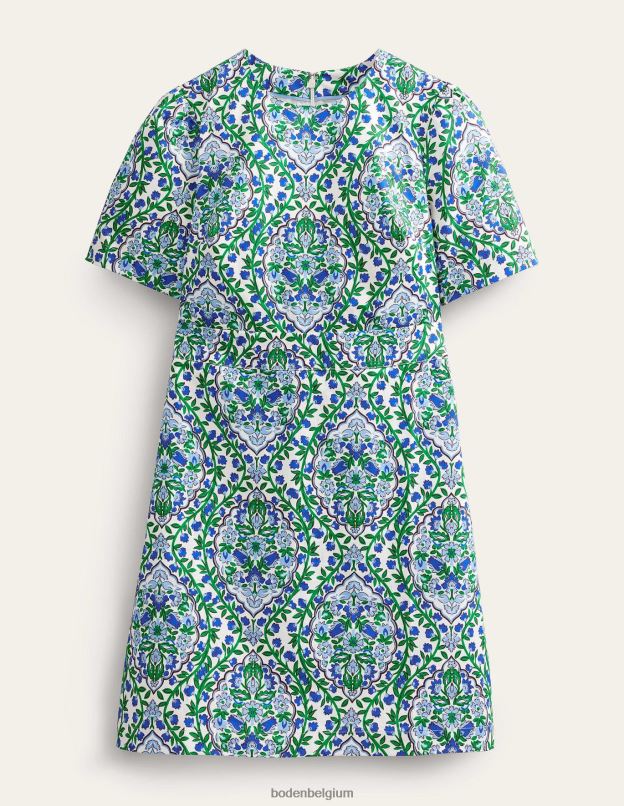 femmes Boden terrasse lin & vigne robe courte en coton vêtements Z42D02111