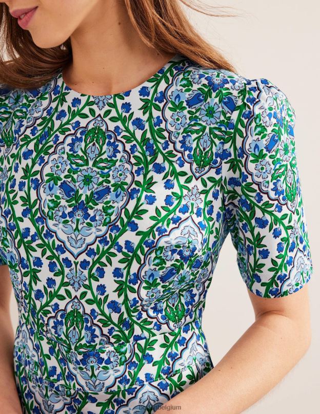 femmes Boden terrasse lin & vigne robe courte en coton vêtements Z42D02111