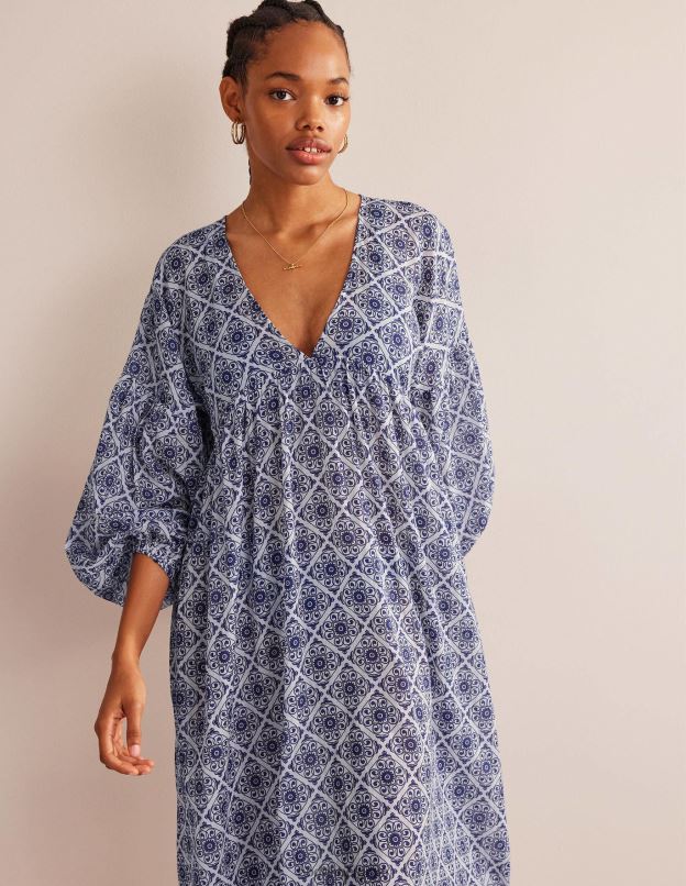 femmes Boden tourbillon d'ivoire et de flore caftan de plage maxi empire vêtements Z42D01567