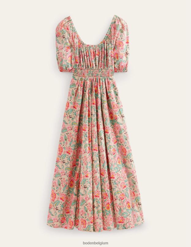 femmes Boden tourbillon multi & gardénia robe longue à encolure dégagée vêtements Z42D01048