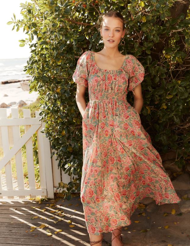 femmes Boden tourbillon multi & gardénia robe longue à encolure dégagée vêtements Z42D01048