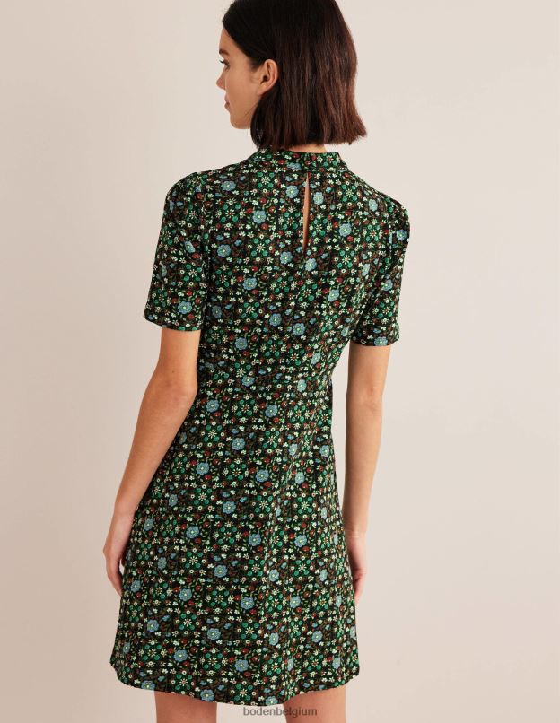 femmes Boden tourbillon noir et gardénia robe courte en jersey vêtements Z42D01403