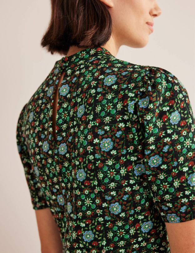 femmes Boden tourbillon noir et gardénia robe courte en jersey vêtements Z42D01403