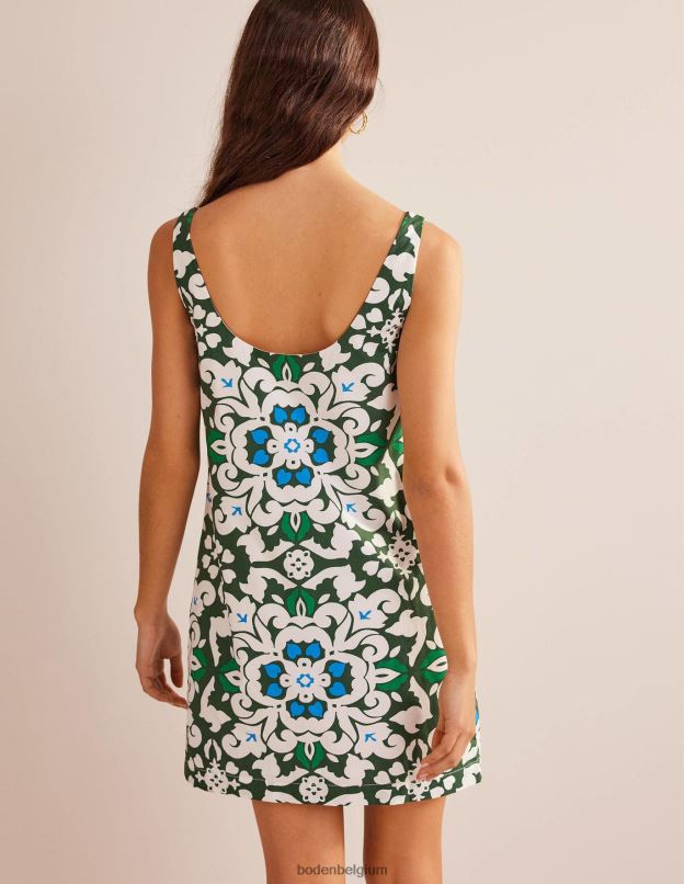 femmes Boden trekking vert et opulent pépin robe droite à encolure dégagée vêtements Z42D01093