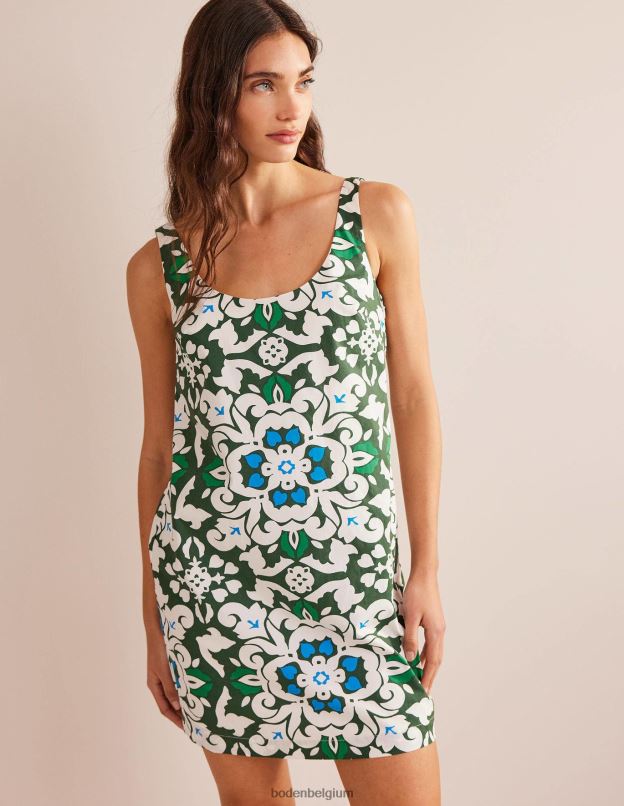 femmes Boden trekking vert et opulent pépin robe droite à encolure dégagée vêtements Z42D01093