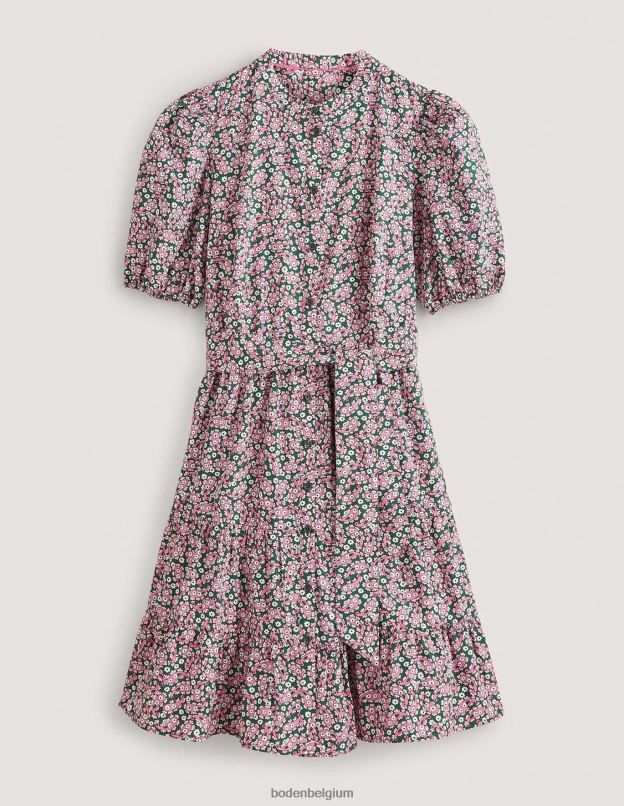 femmes Boden trekking vert & pétale paisley robe chemise à volants vêtements Z42D02461