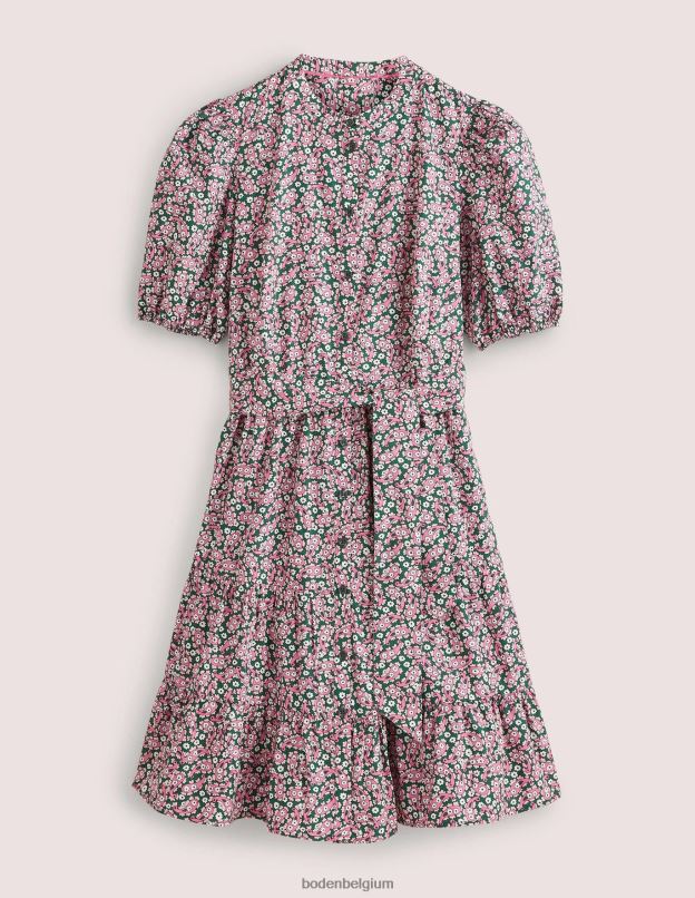 femmes Boden trekking vert & pétale paisley robe chemise à volants vêtements Z42D02461