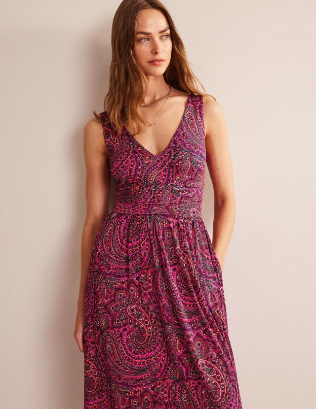 femmes Boden ultra rose et palais robe longue en jersey sans manches vêtements Z42D01142