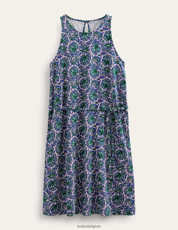 femmes Boden vague bleue et vigne botanique robe trapèze en jersey vêtements Z42D0966