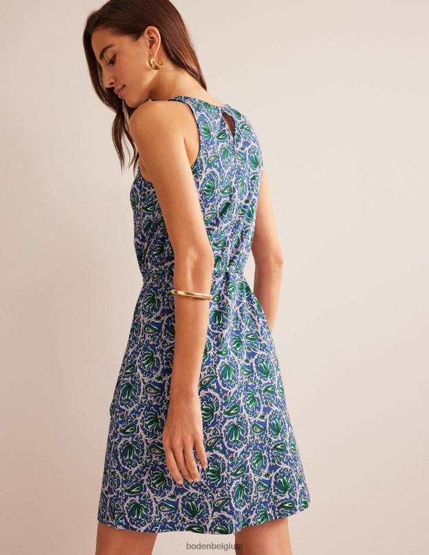 femmes Boden vague bleue et vigne botanique robe trapèze en jersey vêtements Z42D0966