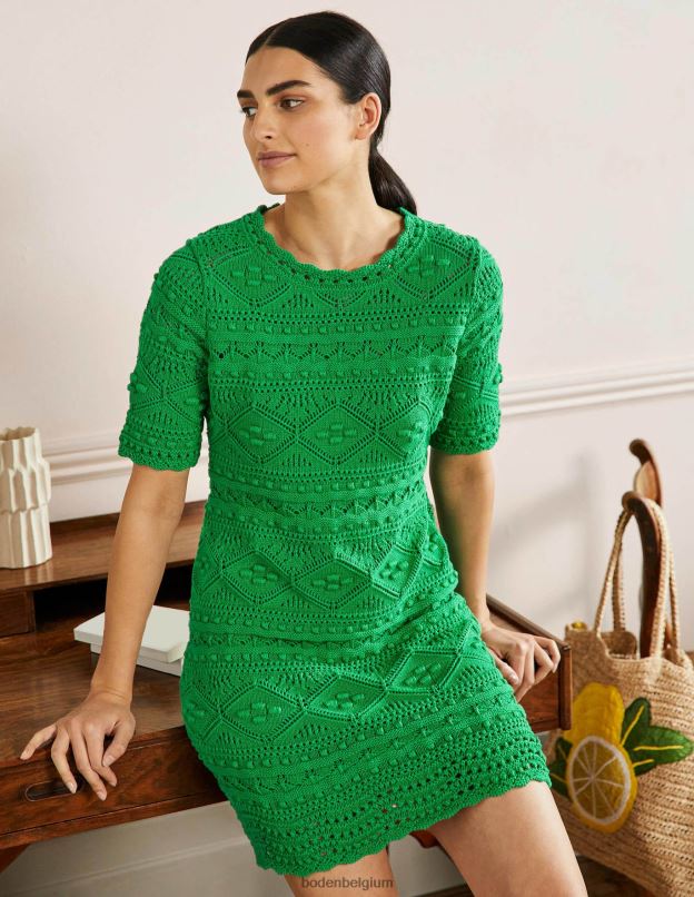 femmes Boden vert des hautes terres robe en maille texturée Claudia vêtements Z42D02397