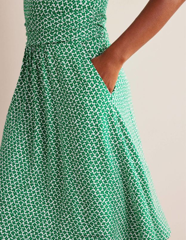 femmes Boden vert des prés et bourgeon de marguerite robe en jersey Amélie vêtements Z42D019