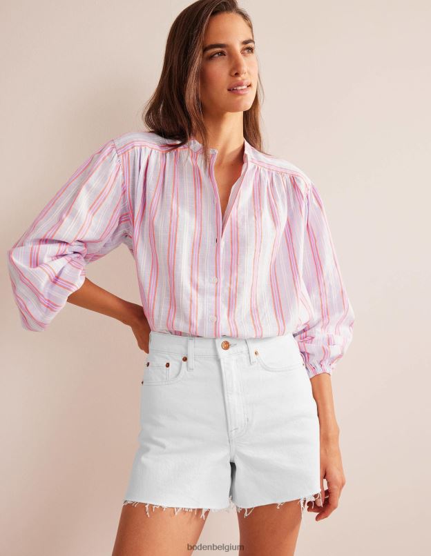 femmes Boden blanc short en jean trapèze vêtements Z42D0611