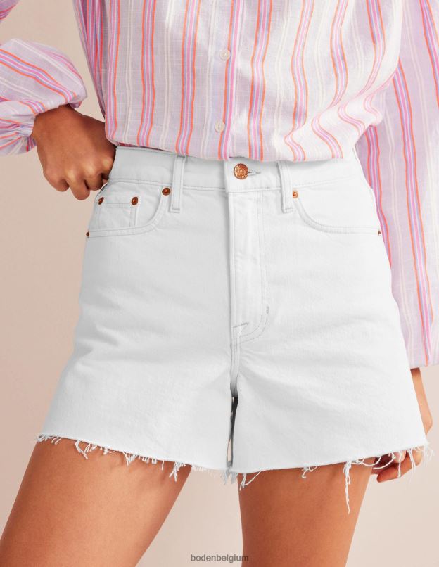 femmes Boden blanc short en jean trapèze vêtements Z42D0611