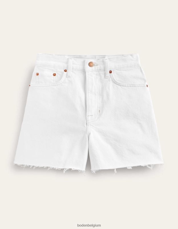 femmes Boden blanc short en jean trapèze vêtements Z42D0611