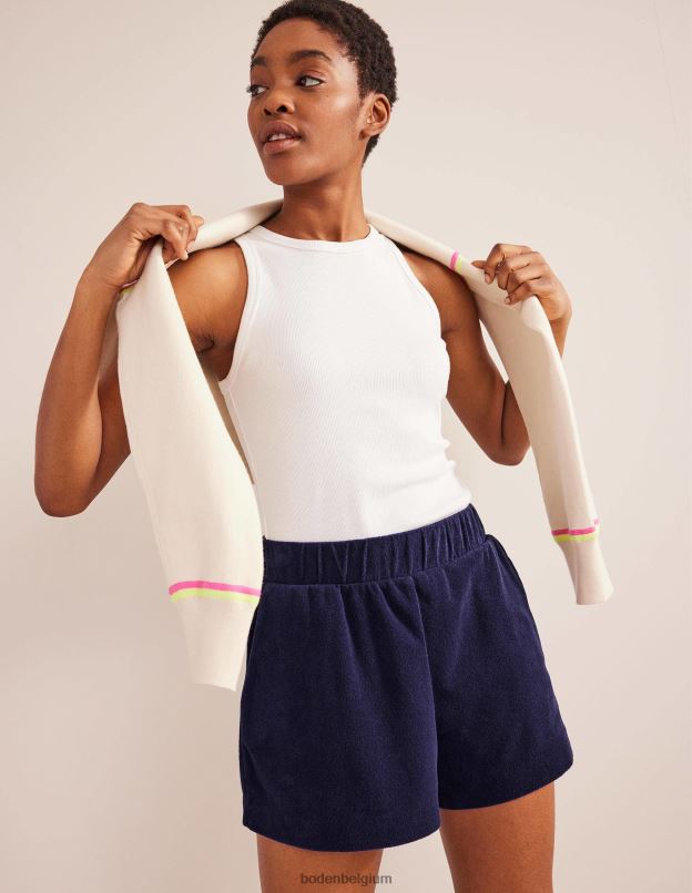 femmes Boden bleu de Prusse short en éponge vêtements Z42D01445