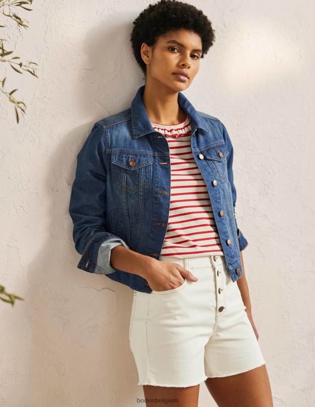 femmes Boden écru short en jean à braguette boutonnée vêtements Z42D02211