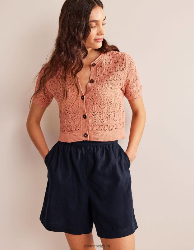 femmes Boden marine short en lin à enfiler vêtements Z42D01353