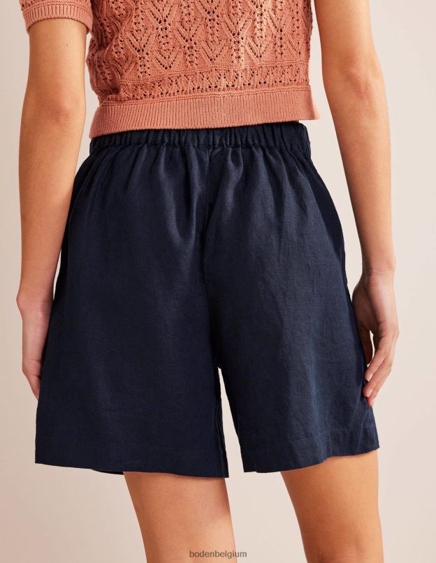 femmes Boden marine short en lin à enfiler vêtements Z42D01353