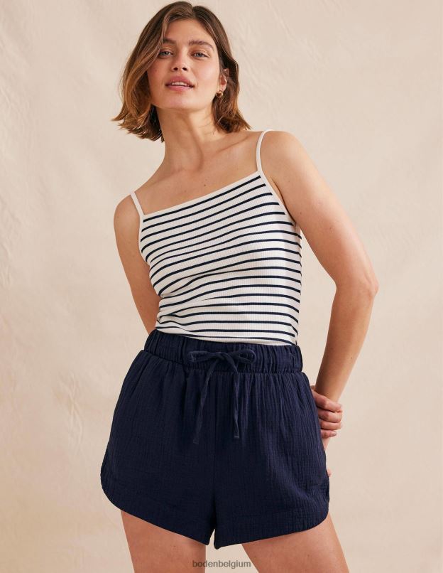 femmes Boden marine short en étamine à lien à la taille vêtements Z42D01238