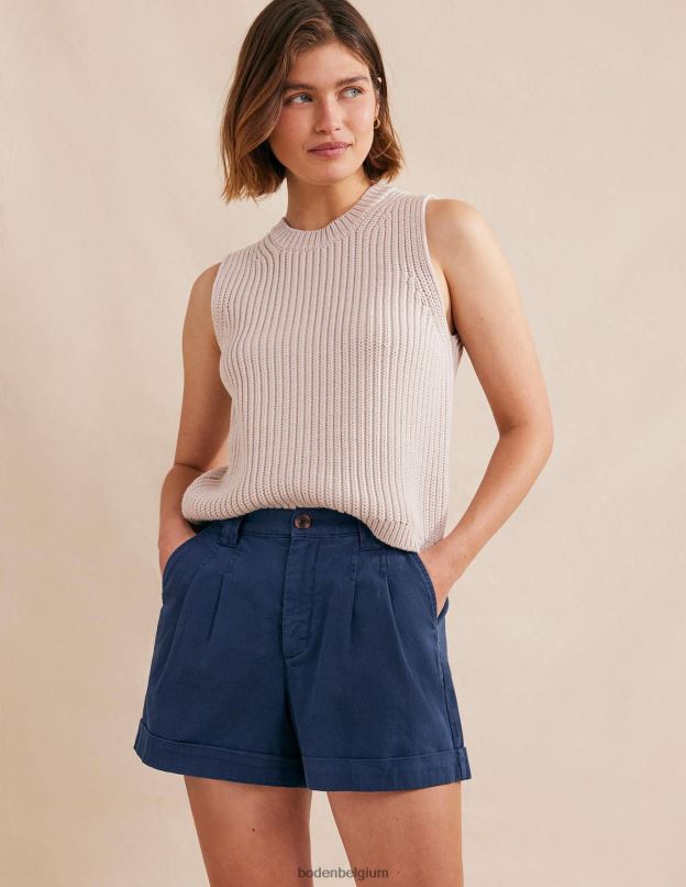 femmes Boden nuit bleue short décontracté en coton vêtements Z42D02153
