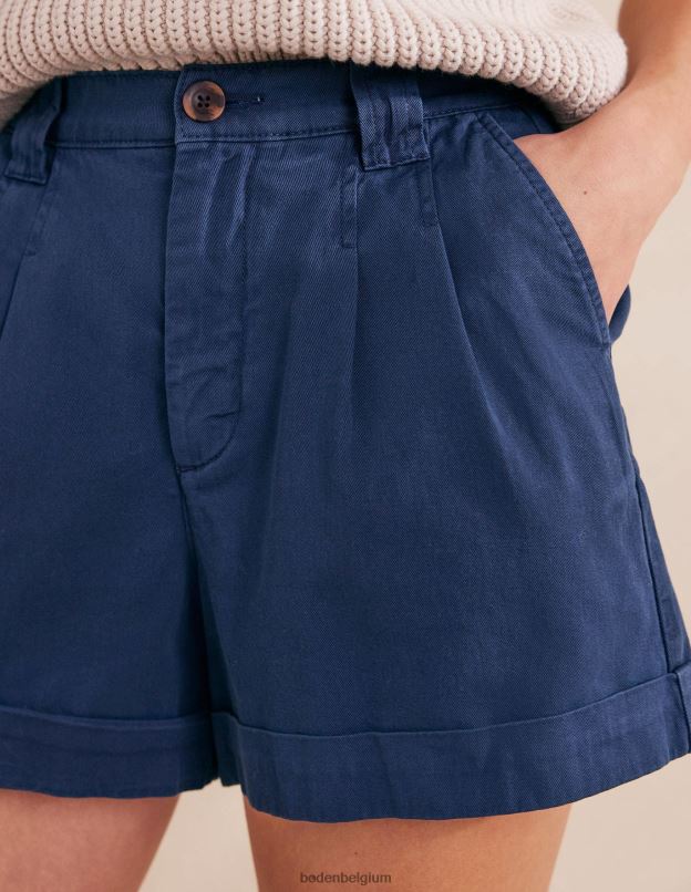 femmes Boden nuit bleue short décontracté en coton vêtements Z42D02153