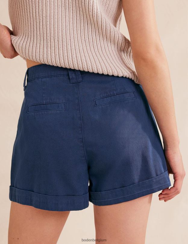 femmes Boden nuit bleue short décontracté en coton vêtements Z42D02153