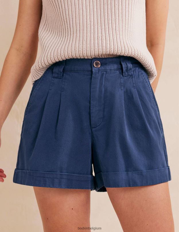 femmes Boden nuit bleue short décontracté en coton vêtements Z42D02153