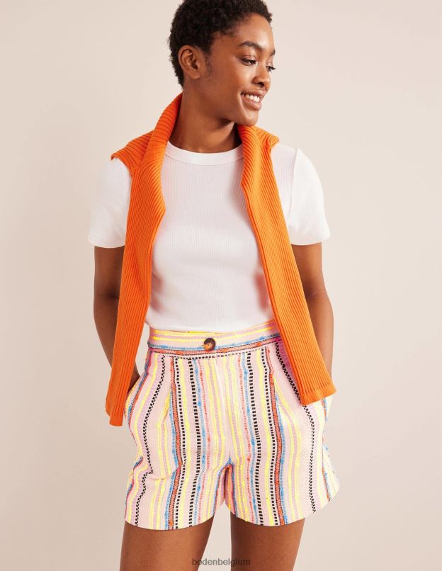 femmes Boden rayure texturée short texturé vêtements Z42D01348